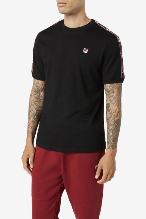 Camiseta Fila Oliver Tee Hombre Negras | Fila672EK