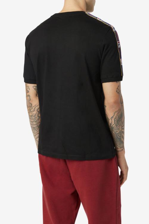 Camiseta Fila Oliver Tee Hombre Negras | Fila672EK