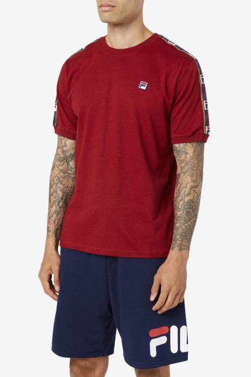 Camiseta Fila Oliver Tee Hombre Rojas | Fila340WL