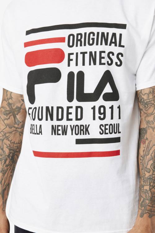 Camiseta Fila Original Fitness Tee Hombre Blancas Negras Rojas | Fila301DU