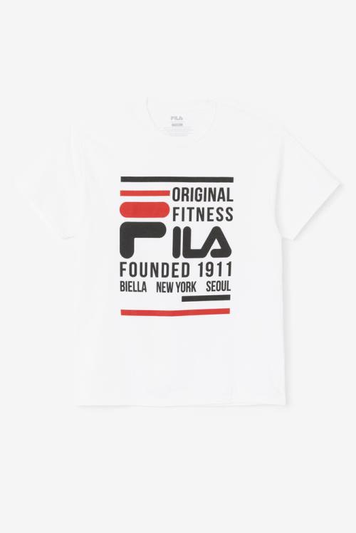 Camiseta Fila Original Fitness Tee Hombre Blancas Negras Rojas | Fila301DU