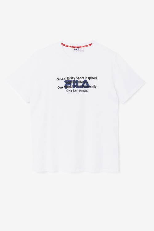 Camiseta Fila Pepacton Tee Hombre Blancas | Fila573RP