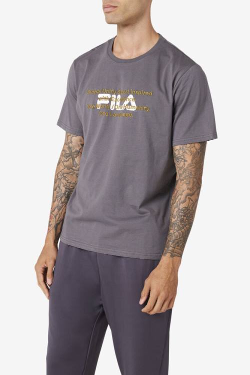 Camiseta Fila Pepacton Tee Hombre Gris | Fila840RN