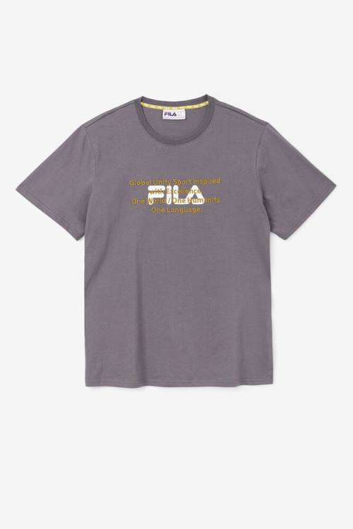 Camiseta Fila Pepacton Tee Hombre Gris | Fila840RN