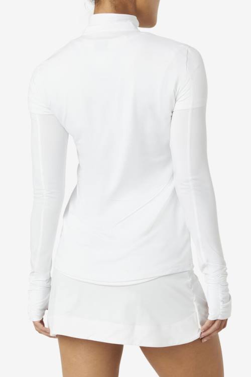 Camiseta Fila Pickleball 1/4 Zip Long Sleeve Mujer Blancas | Fila514ZA