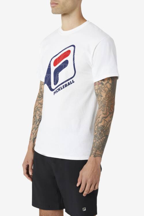 Camiseta Fila Pickleball Paddle Tee Hombre Blancas | Fila752UN