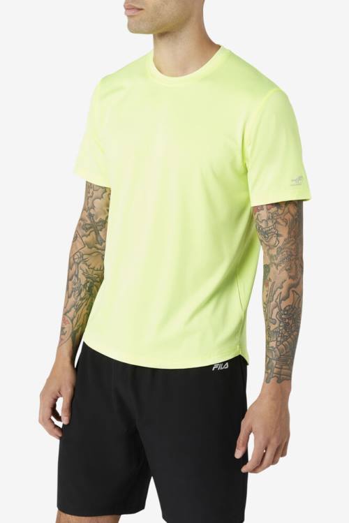 Camiseta Fila Pickleball Scallop Hem Crew Hombre Amarillo | Fila487YH