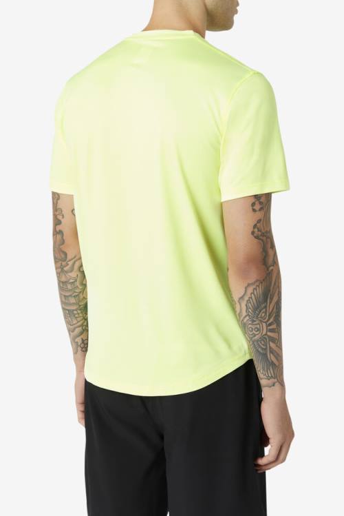 Camiseta Fila Pickleball Scallop Hem Crew Hombre Amarillo | Fila487YH