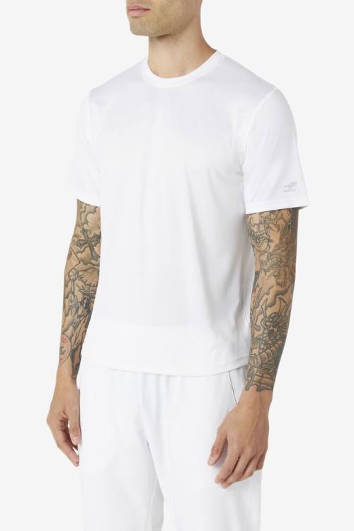 Camiseta Fila Pickleball Scallop Hem Crew Hombre Blancas | Fila501VG