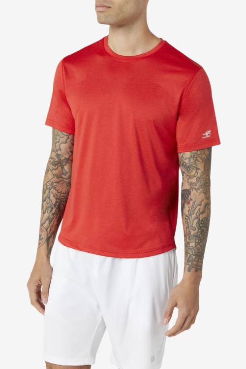 Camiseta Fila Pickleball Scallop Hem Crew Hombre Rojas | Fila764IW