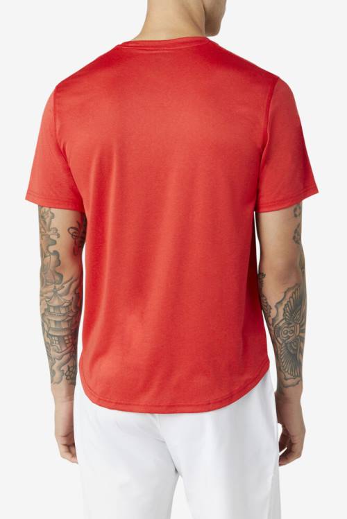 Camiseta Fila Pickleball Scallop Hem Crew Hombre Rojas | Fila764IW