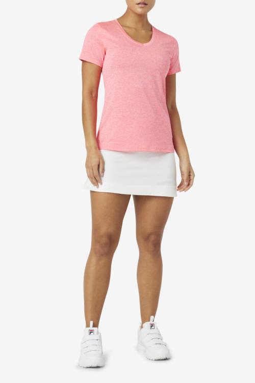 Camiseta Fila Pickleball Silky V-neck Mujer Rosas | Fila182PV