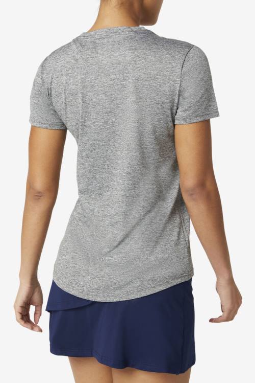 Camiseta Fila Pickleball Silky V-neck Mujer Gris | Fila463EF