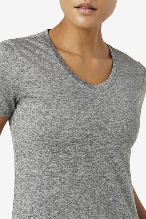 Camiseta Fila Pickleball Silky V-neck Mujer Gris | Fila463EF