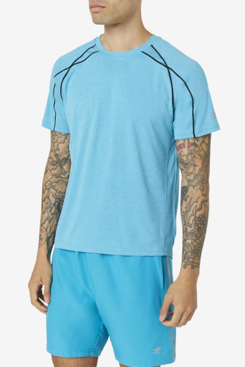 Camiseta Fila Pickleball Sleeve Crew Hombre Azules Negras | Fila502CY