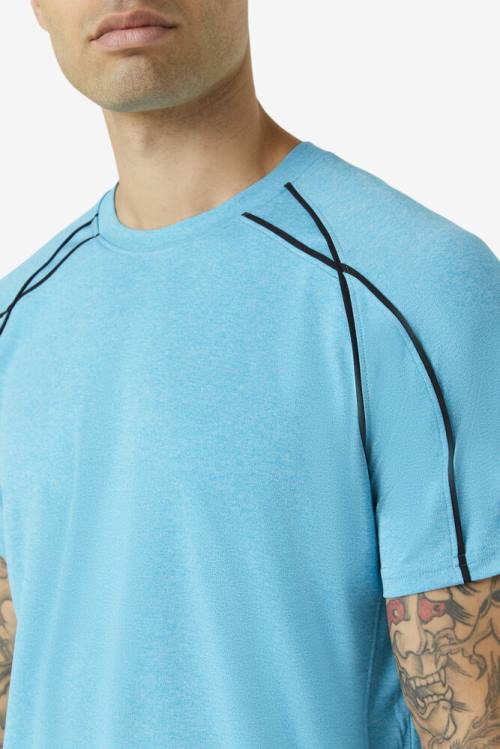 Camiseta Fila Pickleball Sleeve Crew Hombre Azules Negras | Fila502CY