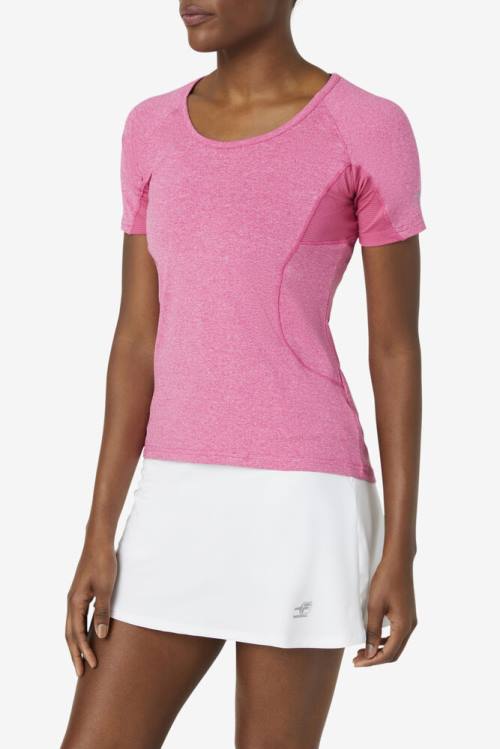 Camiseta Fila Pickleball Sleeve Top Mujer Rosas | Fila364OC