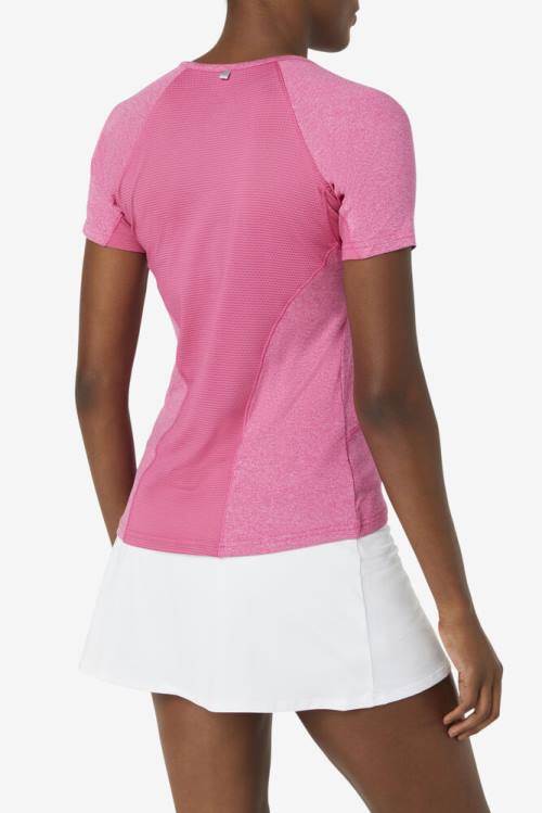 Camiseta Fila Pickleball Sleeve Top Mujer Rosas | Fila364OC