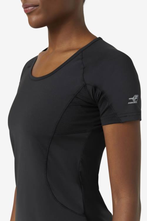 Camiseta Fila Pickleball Sleeve Top Mujer Negras | Fila547VK