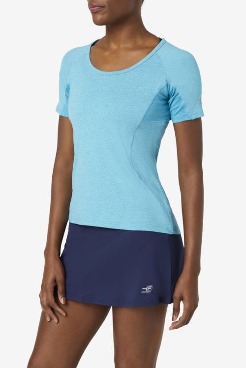 Camiseta Fila Pickleball Sleeve Top Mujer Turquesa | Fila893TB