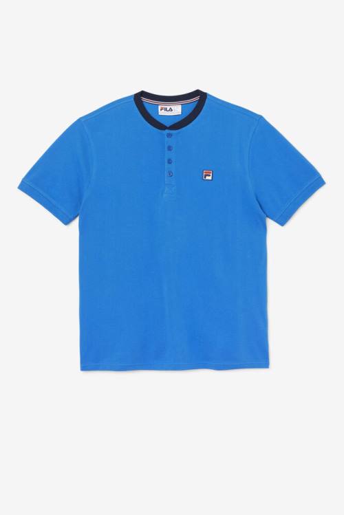 Camiseta Fila Ralph Henley Hombre Azules Azul Marino | Fila735RT