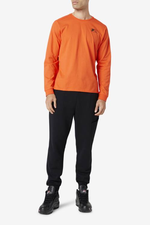 Camiseta Fila Rappel Long Sleeve Tee Hombre Naranjas | Fila907EV