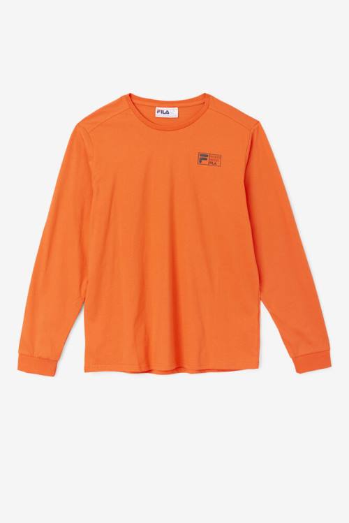 Camiseta Fila Rappel Long Sleeve Tee Hombre Naranjas | Fila907EV