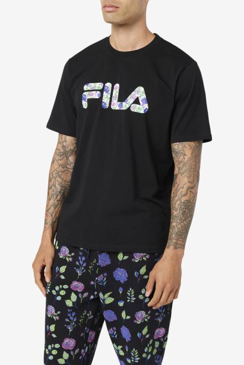 Camiseta Fila Saranac Tee Hombre Negras | Fila036ML