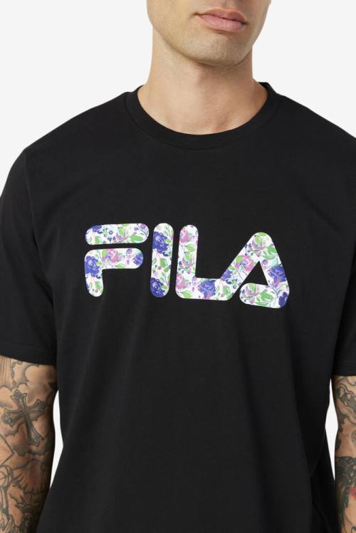 Camiseta Fila Saranac Tee Hombre Negras | Fila036ML