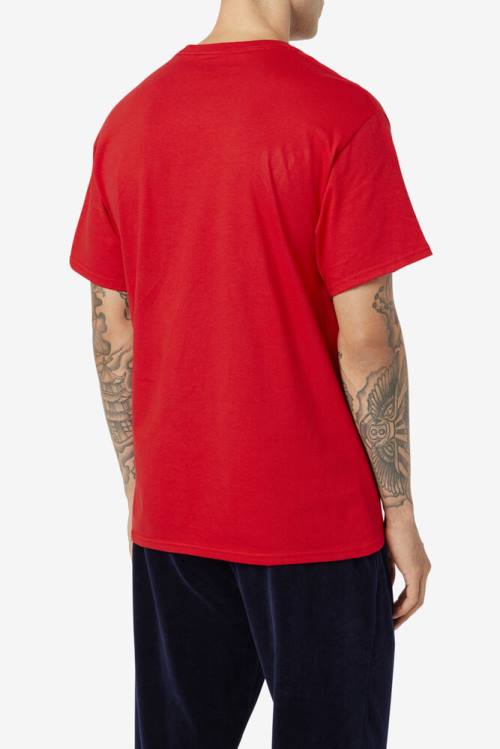 Camiseta Fila Stacked Tee Hombre Rojas Blancas Azul Marino | Fila801QA