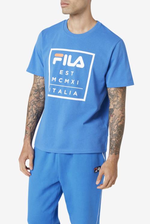 Camiseta Fila Tenez Tee Hombre Azules | Fila493MI