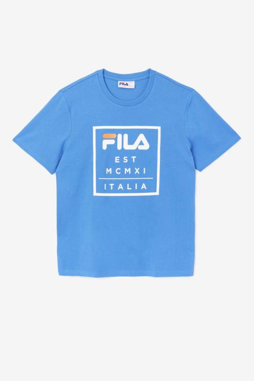 Camiseta Fila Tenez Tee Hombre Azules | Fila493MI