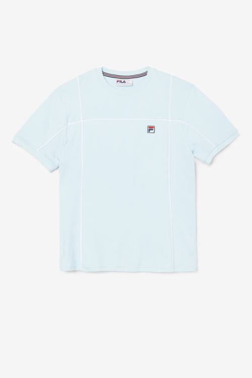 Camiseta Fila Terrinda Crew Hombre Azules Blancas | Fila280MU