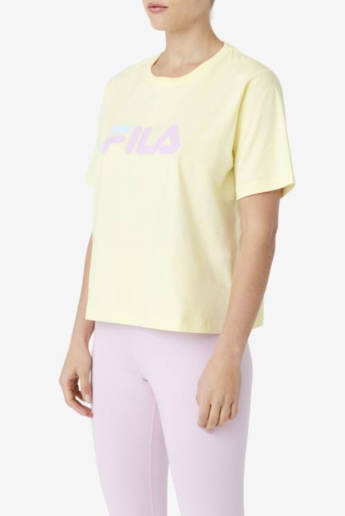 Camiseta Fila Thea Tee Mujer Amarillo | Fila325LH