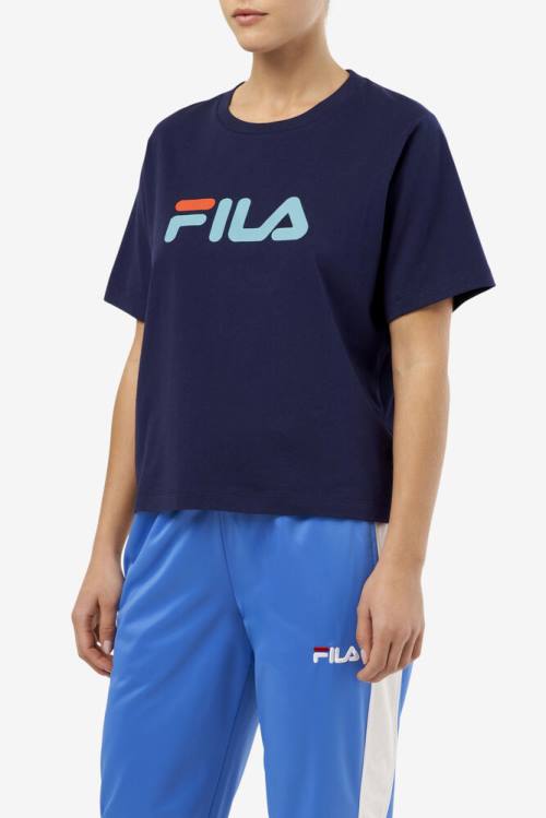 Camiseta Fila Thea Tee Mujer Azul Marino | Fila583ZJ