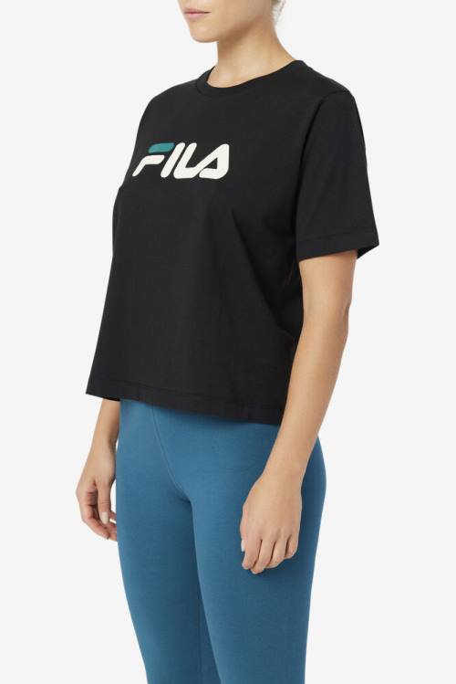 Camiseta Fila Thea Tee Mujer Negras | Fila368ZD