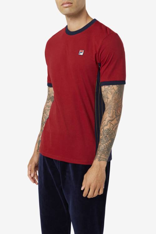 Camiseta Fila Warner Tee Hombre Azul Marino | Fila460KE