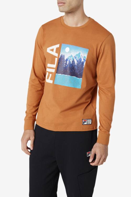 Camiseta Fila Yenisei Long Sleeve Tee Hombre Blancas | Fila019MP