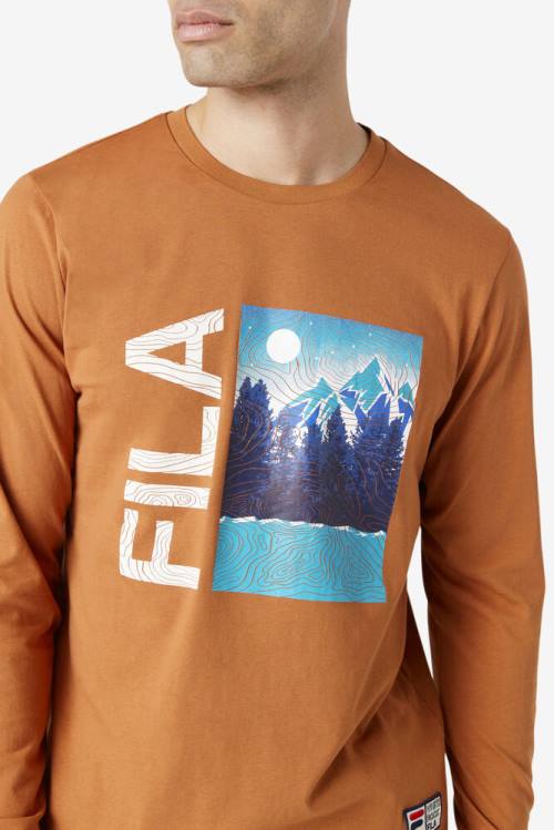 Camiseta Fila Yenisei Long Sleeve Tee Hombre Blancas | Fila019MP