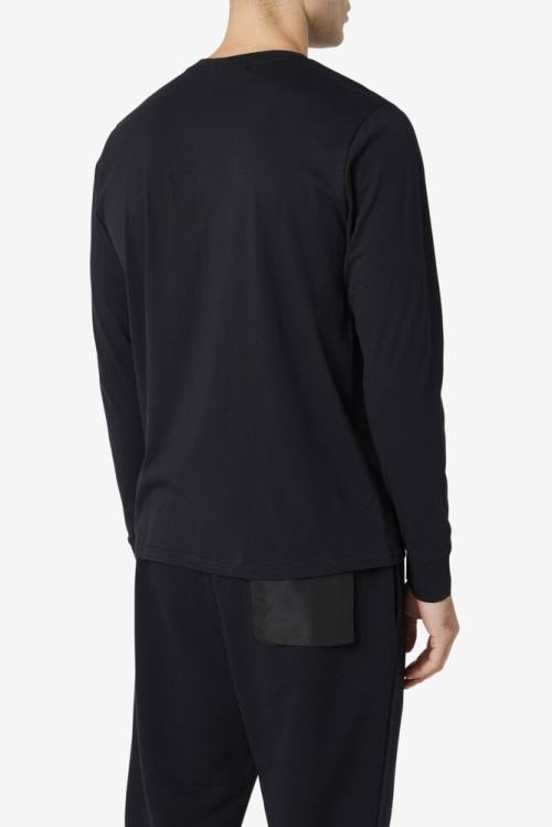 Camiseta Fila Yenisei Long Sleeve Tee Hombre Negras | Fila917QI