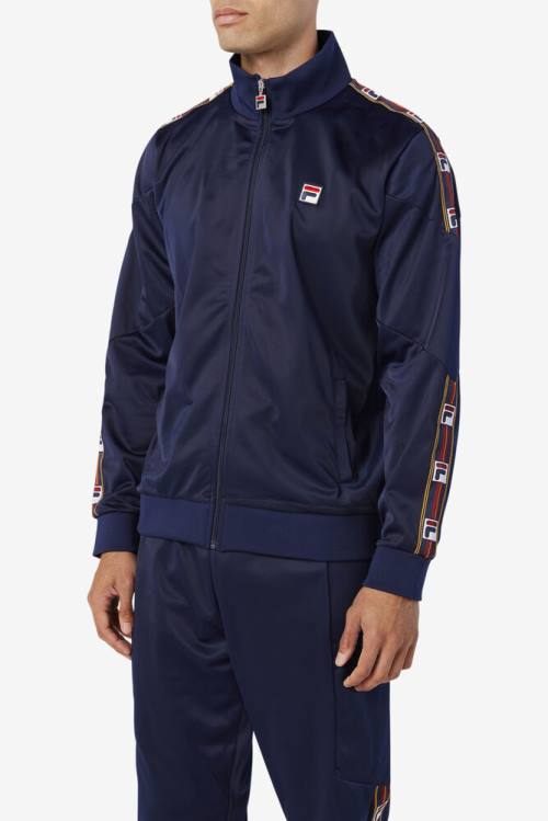 Chaquetas Fila Carson Pista Hombre Azul Marino | Fila687CD