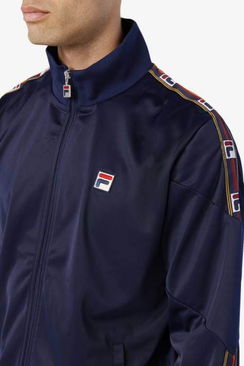 Chaquetas Fila Carson Pista Hombre Azul Marino | Fila687CD