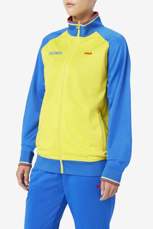 Chaquetas Fila Colombia Pista Hombre Amarillo Azules Rojas | Fila831YM