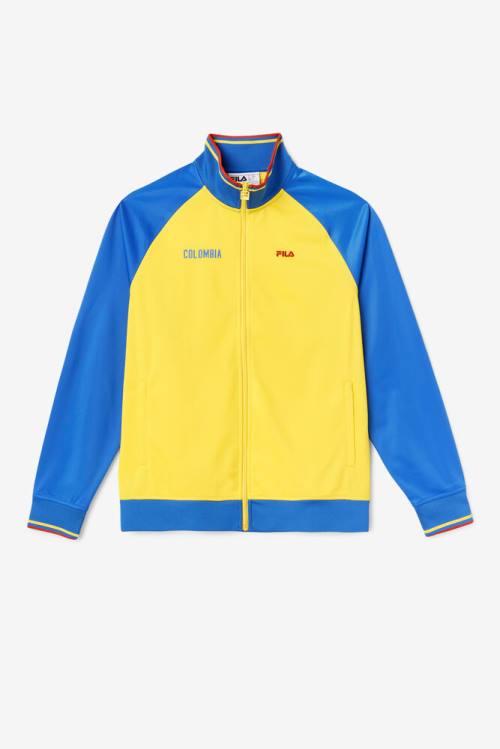 Chaquetas Fila Colombia Pista Hombre Amarillo Azules Rojas | Fila831YM