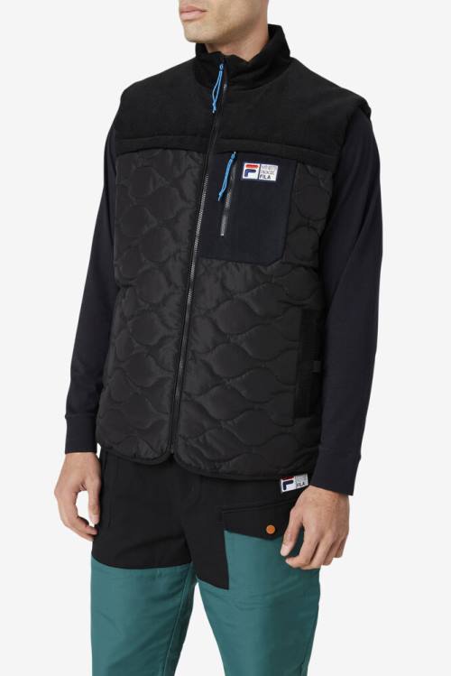 Chaquetas Fila Crag Vest Hombre Negras | Fila695CS