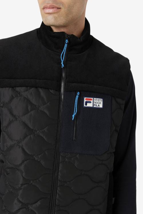 Chaquetas Fila Crag Vest Hombre Negras | Fila695CS