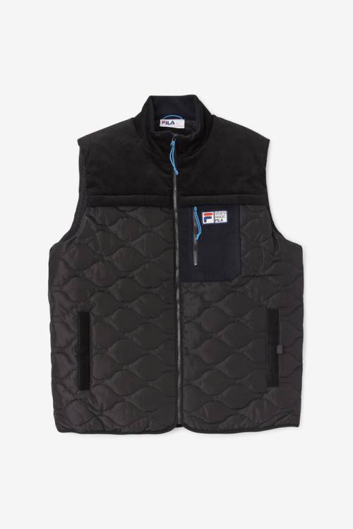 Chaquetas Fila Crag Vest Hombre Negras | Fila695CS