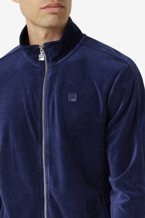 Chaquetas Fila Deverall Velour Hombre Azul Marino | Fila249HI