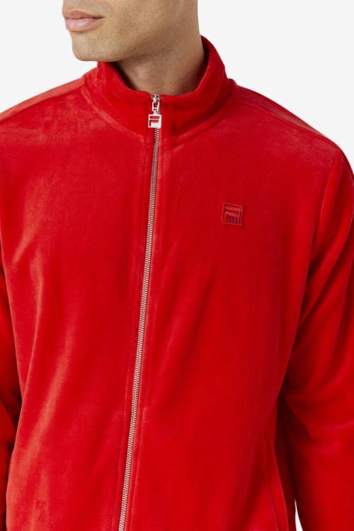 Chaquetas Fila Deverall Velour Hombre Rojas | Fila902KM