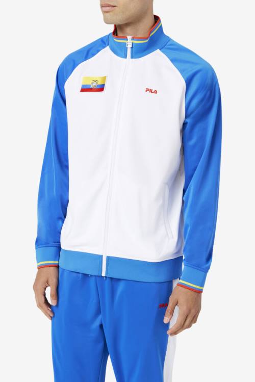 Chaquetas Fila Ecuador Pista Hombre Blancas Azules Rojas Amarillo | Fila726QE